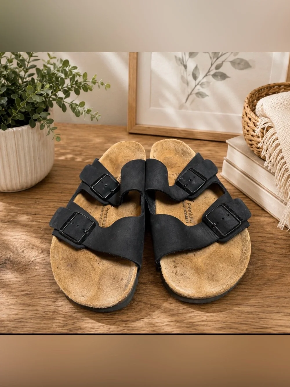 Birkenstock EUR 45 10.5  black nubuck sandal slipper unisex